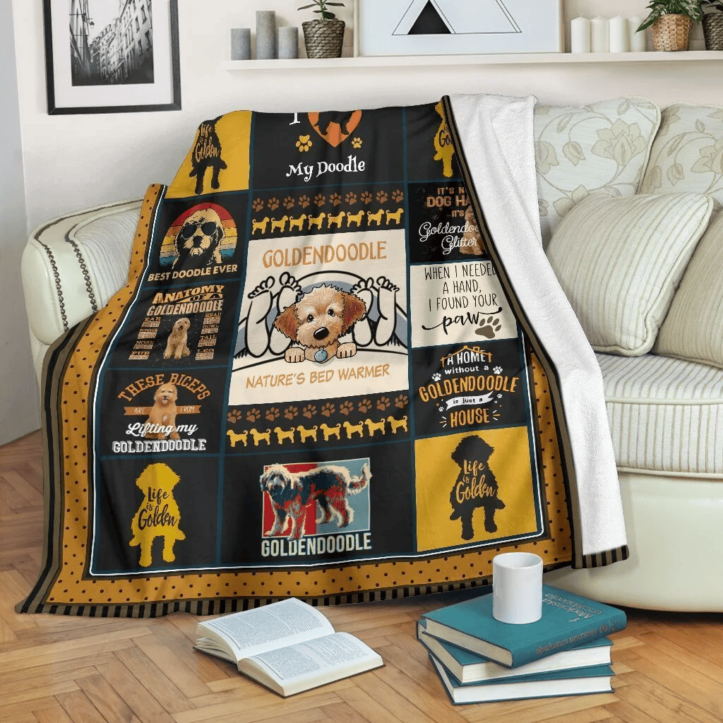 Goldendoodle Nature's Bed Warmer Fleece Blanket