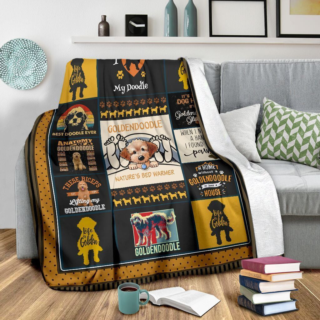 Goldendoodle Nature's Bed Warmer Fleece Blanket