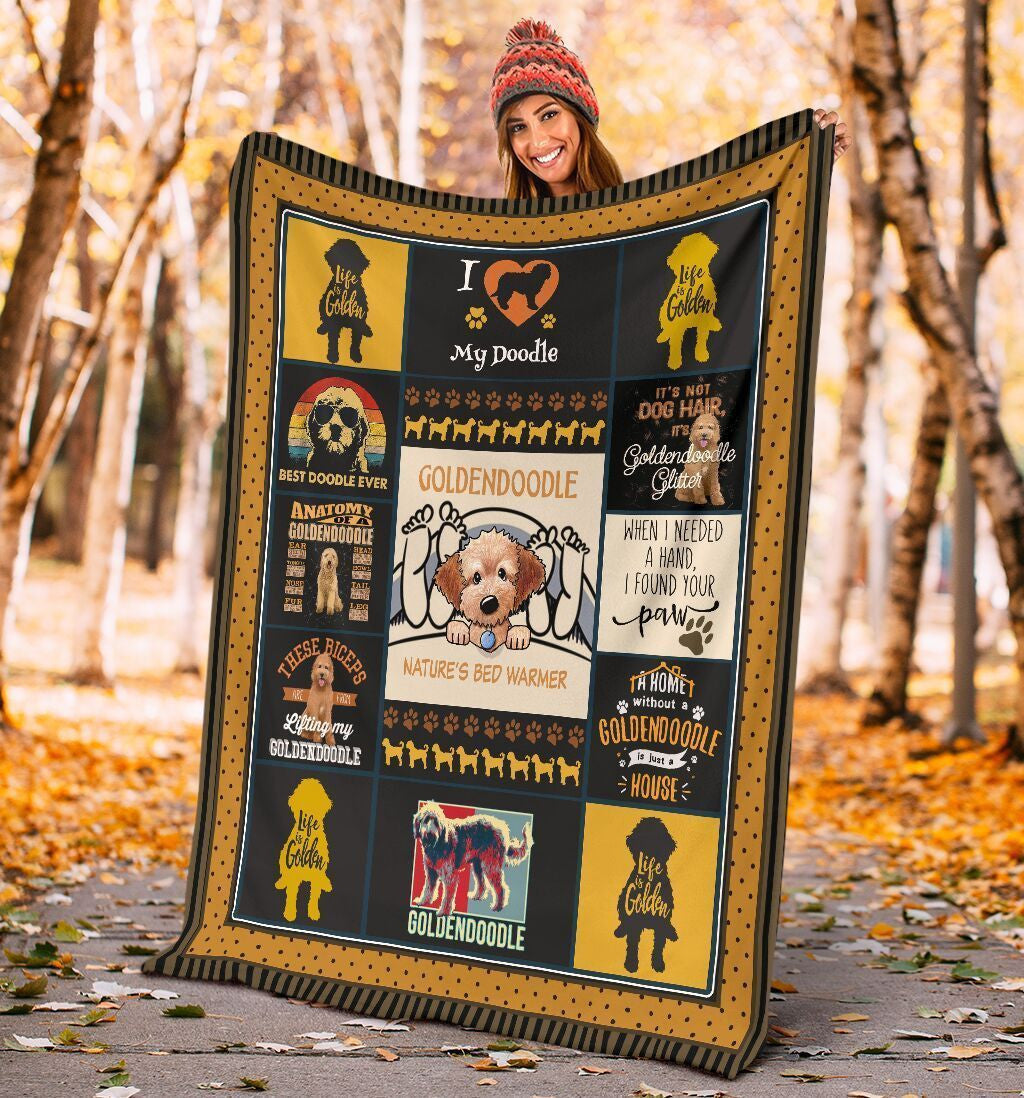 Goldendoodle Nature's Bed Warmer Fleece Blanket