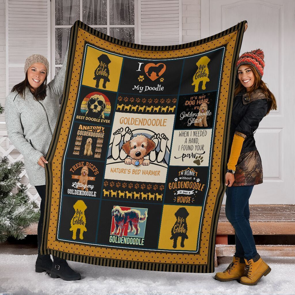 Goldendoodle Nature's Bed Warmer Fleece Blanket