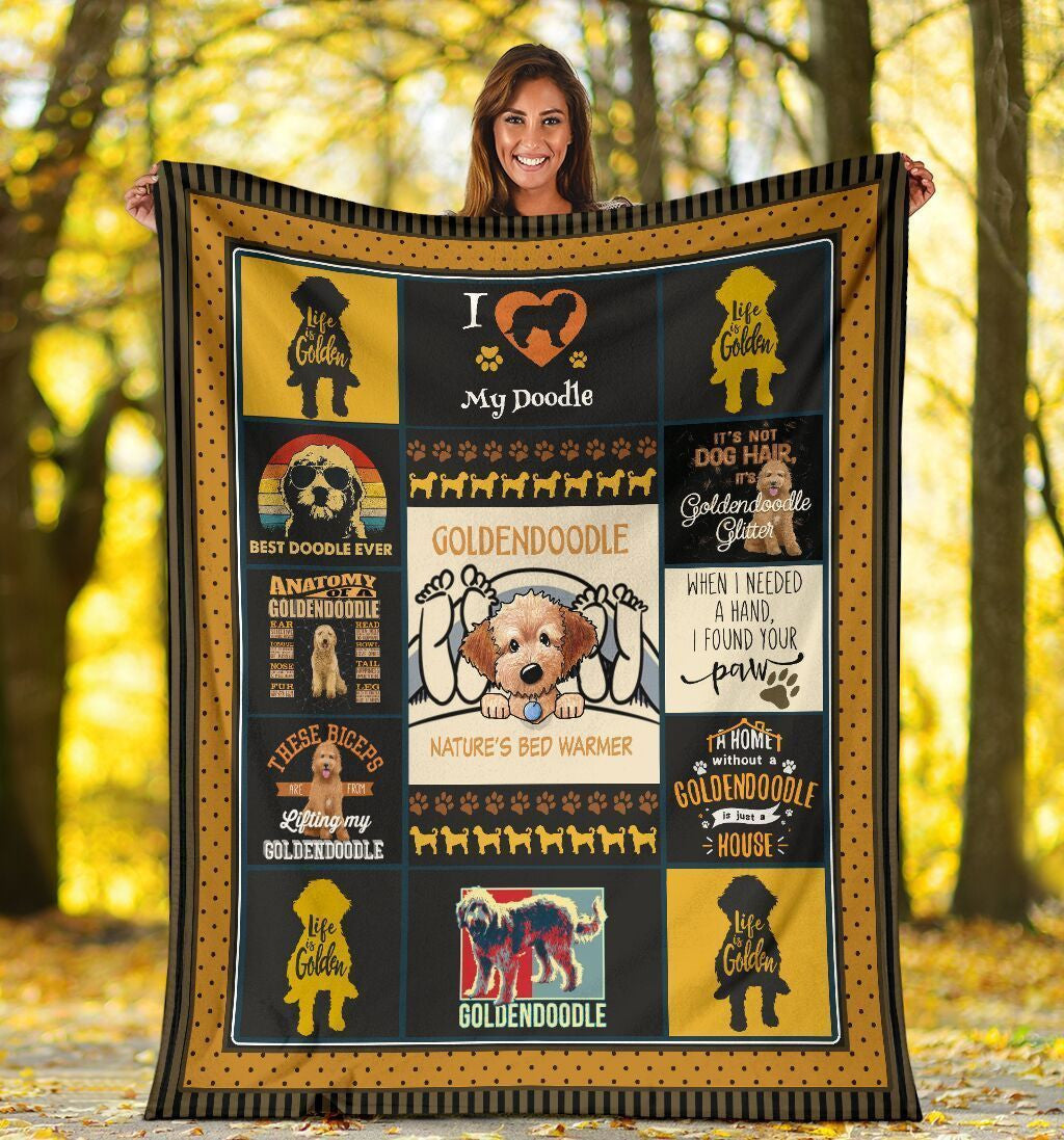 Goldendoodle Nature's Bed Warmer Fleece Blanket