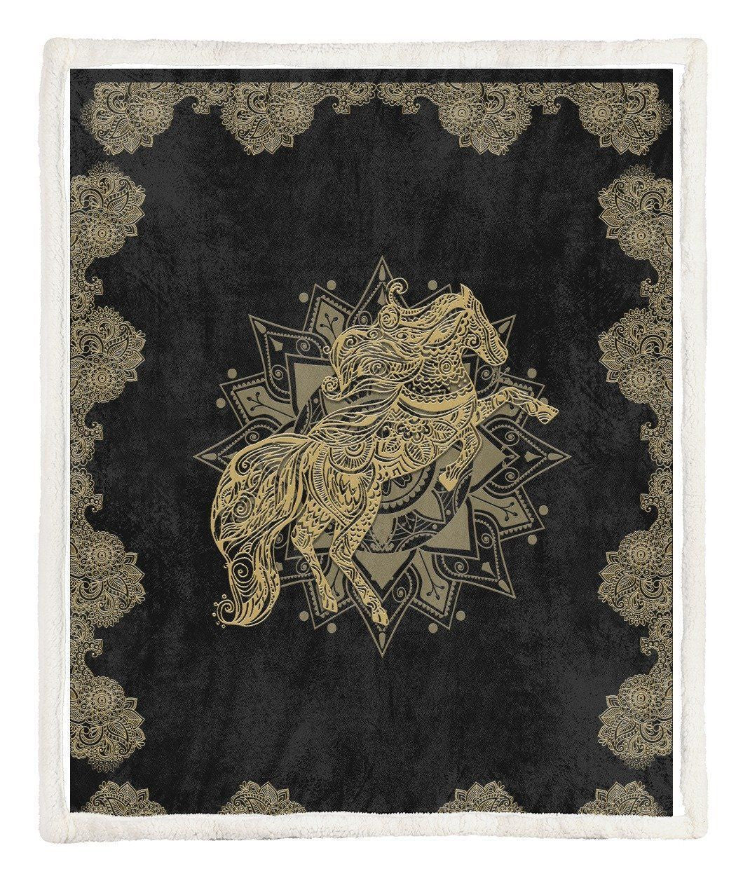 Gold Tattoo And Dungeon Dragon Printed Blanket