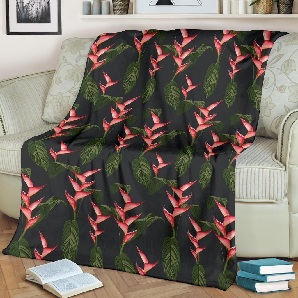 Wild Heliconia Pattern Print Design Fleece Blanket