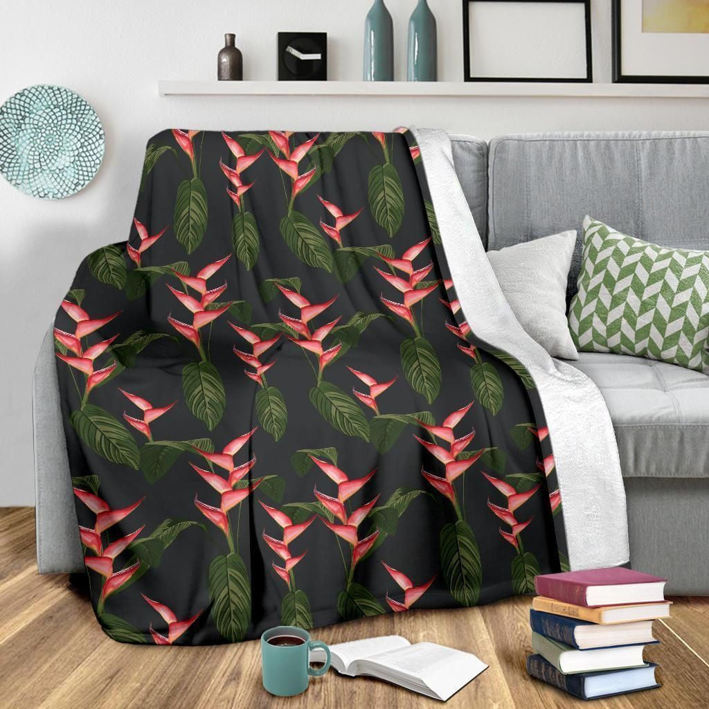 Wild Heliconia Pattern Print Design Fleece Blanket