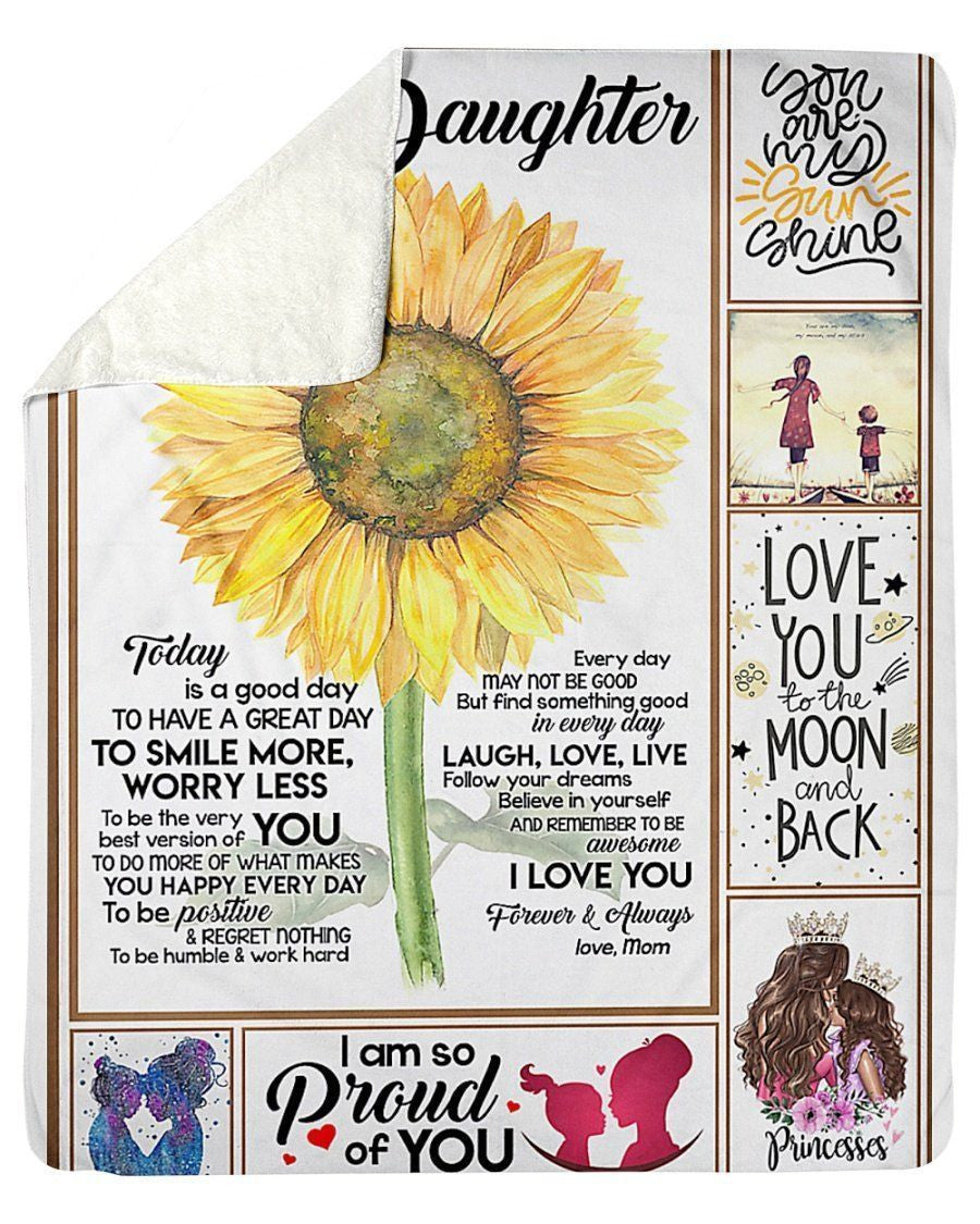 To My Daughter Love You To The Moon And Back Fleece Blanket