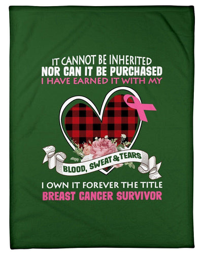 It Cannot Be Inhertited Nor Can It Be Purchased Pink Ribbon Breast Cancer Gifts Fleece Blanket