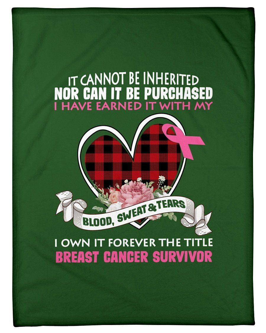 It Cannot Be Inhertited Nor Can It Be Purchased Pink Ribbon Breast Cancer Gifts Fleece Blanket