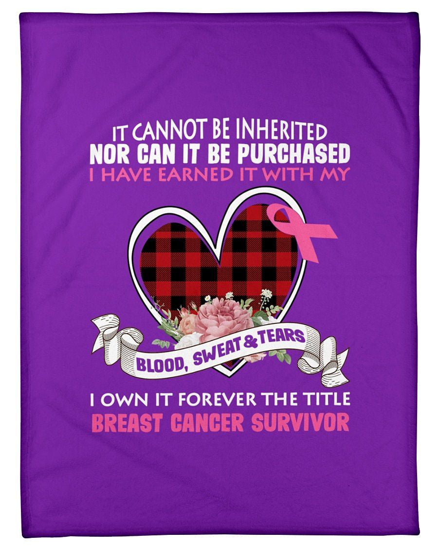 It Cannot Be Inhertited Nor Can It Be Purchased Pink Ribbon Breast Cancer Gifts Fleece Blanket