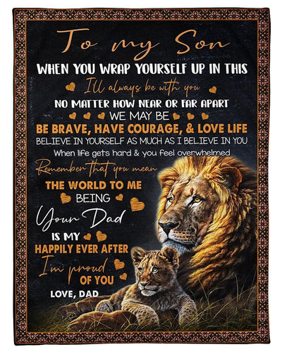 Dad To Son I'm Proud Of You Fleece Blanket Fleece Blanket