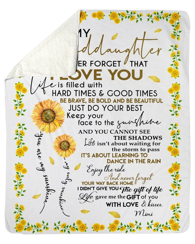 Perfect Gift For Granddaughter Who Loves Sunflower From Mimi With Love Fleece Blanket