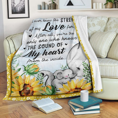 No One Else Elephant Sunflower Fleece Blanket