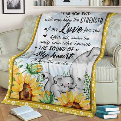 No One Else Elephant Sunflower Fleece Blanket