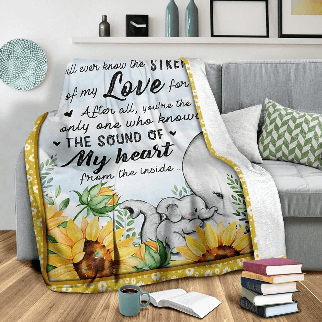 No One Else Elephant Sunflower Fleece Blanket