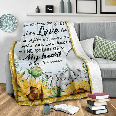 No One Else Elephant Sunflower Fleece Blanket