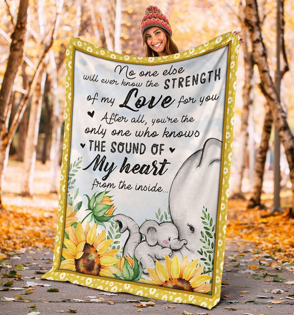 No One Else Elephant Sunflower Fleece Blanket