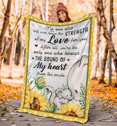 No One Else Elephant Sunflower Fleece Blanket