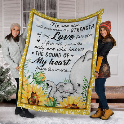 No One Else Elephant Sunflower Fleece Blanket