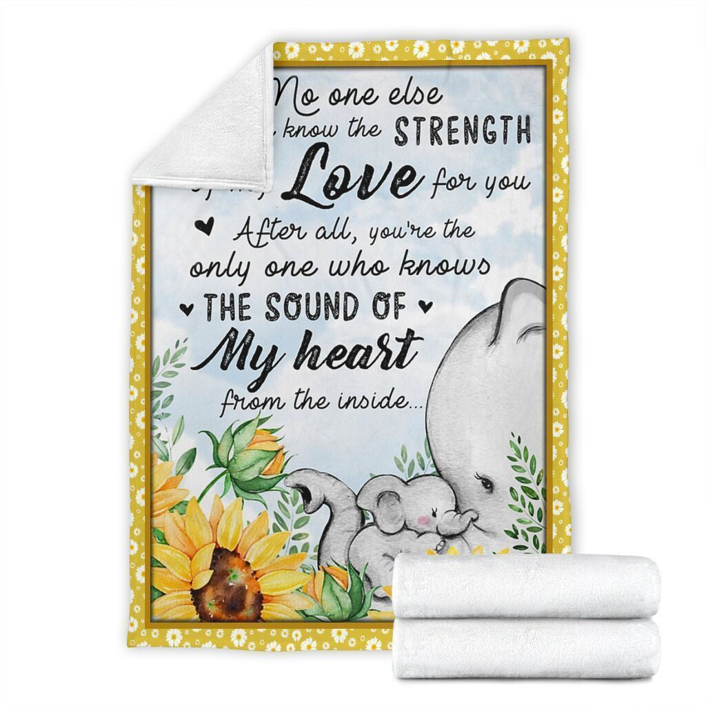 No One Else Elephant Sunflower Fleece Blanket