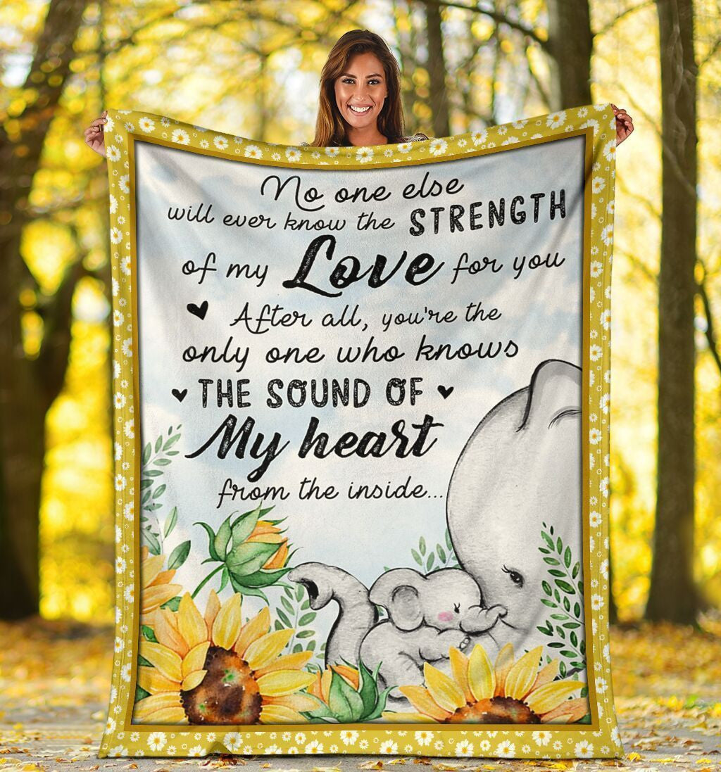 No One Else Elephant Sunflower Fleece Blanket