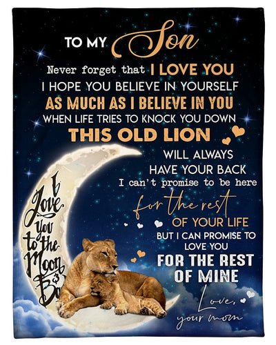 Lion Gift From From To My Son Fleece Blanket