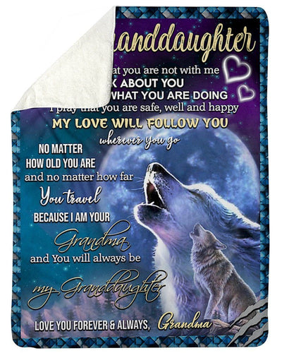 You'll Always Be My Granddaughter Grandma To Granddaughter Fleece Blanket Sherpa Blanket
