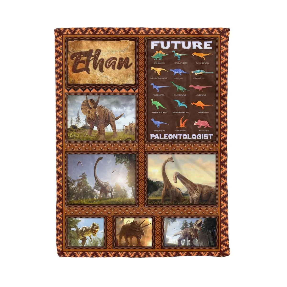Kids Dinosaur For Wthan Future Printed Custom Fleece Blanket