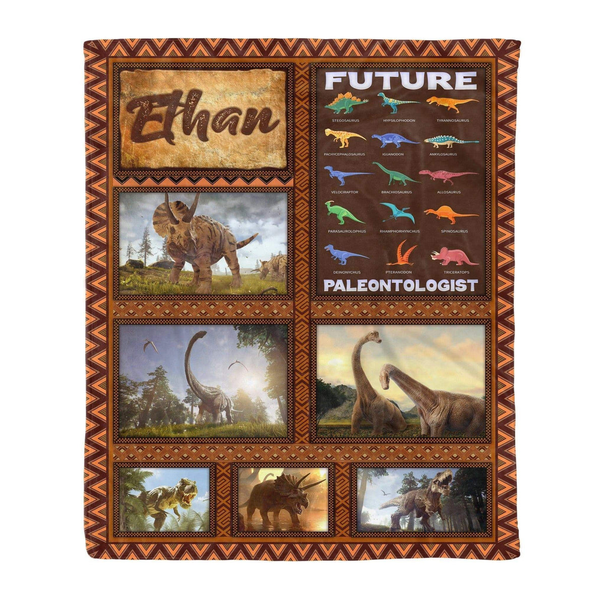 Kids Dinosaur For Wthan Future Printed Custom Fleece Blanket