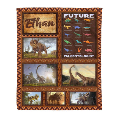 Kids Dinosaur For Wthan Future Printed Custom Fleece Blanket