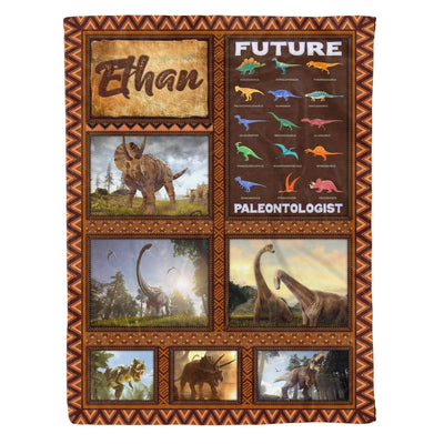 Kids Dinosaur For Wthan Future Printed Custom Fleece Blanket
