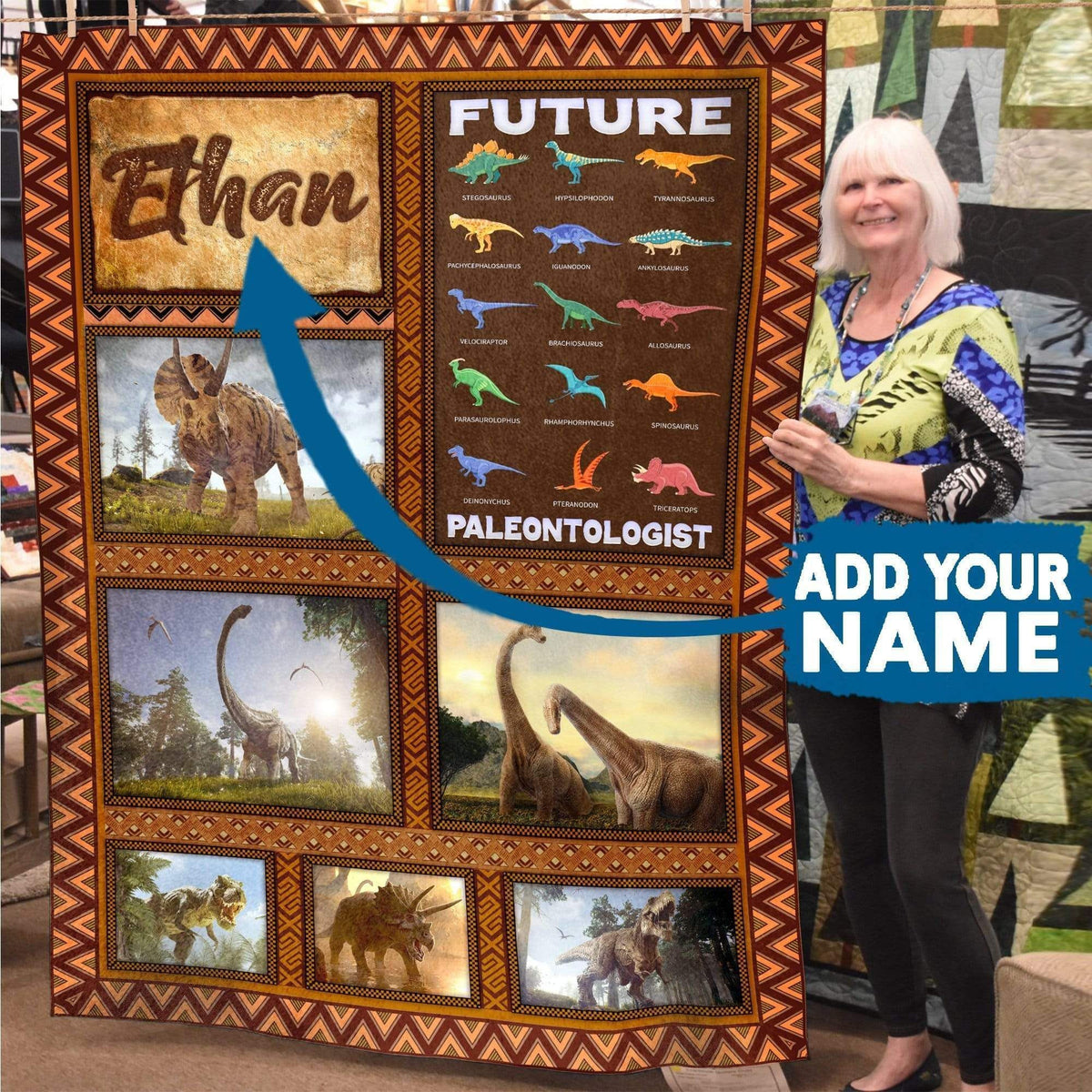 Kids Dinosaur For Wthan Future Printed Custom Fleece Blanket