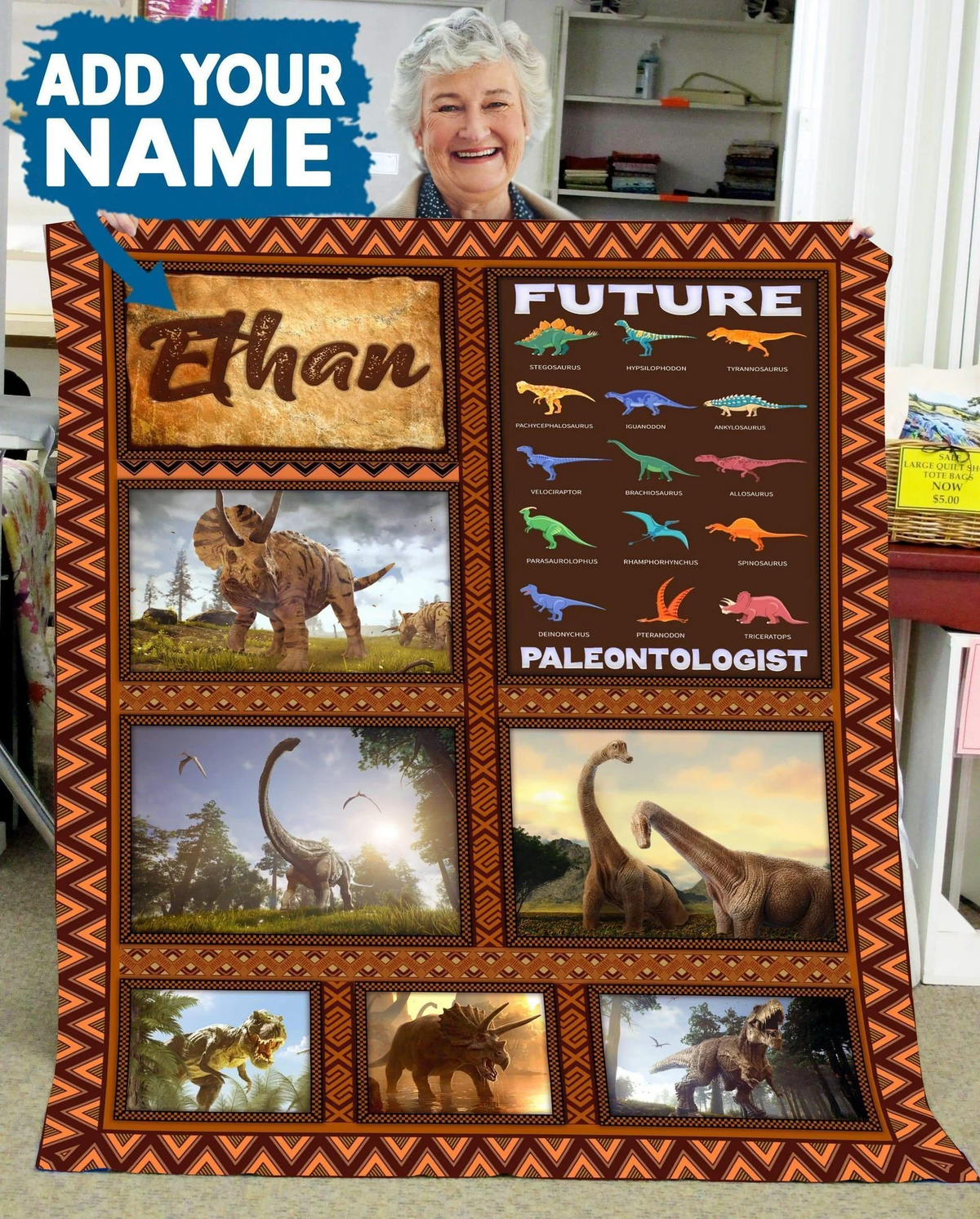 Kids Dinosaur For Wthan Future Printed Custom Fleece Blanket
