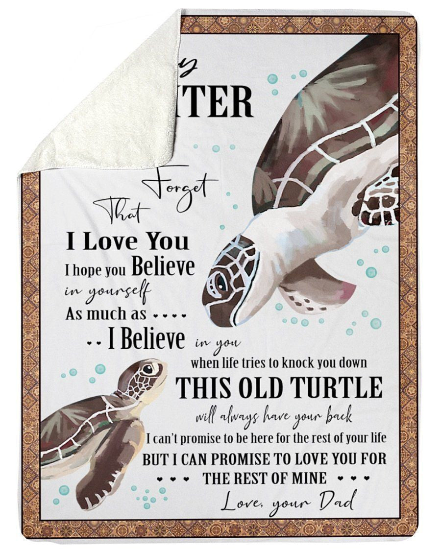 Dad Gift For Daughter Never Forget I Love You Fleece Blanket Fleece Blanket