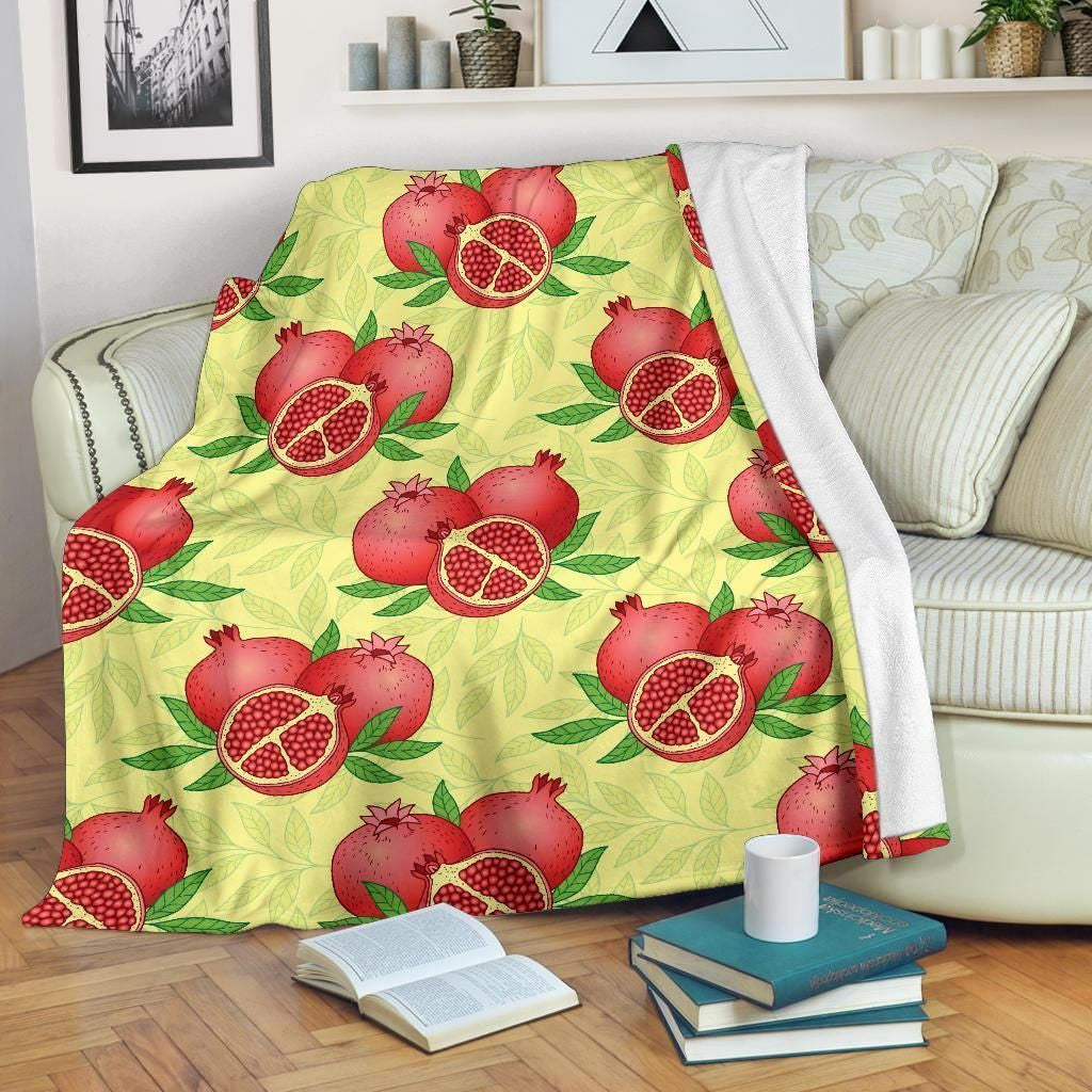 Wild Pomegranate Pattern Print Design Fleece Blanket