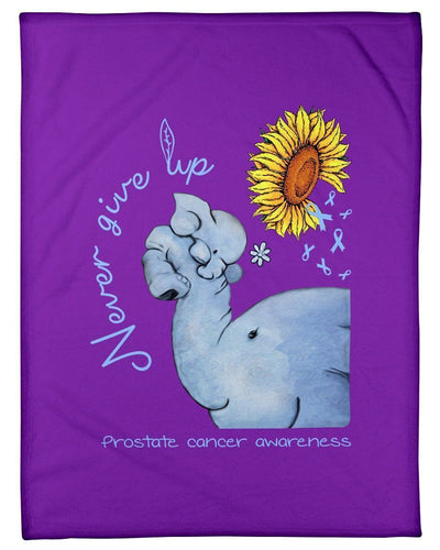 Elephant Prostate Cancer Never Give Up Fleece Blanket