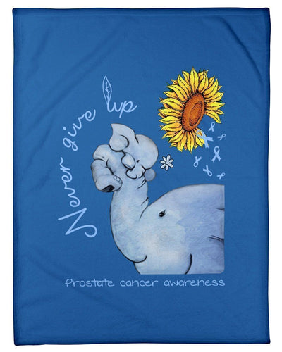 Elephant Prostate Cancer Never Give Up Fleece Blanket