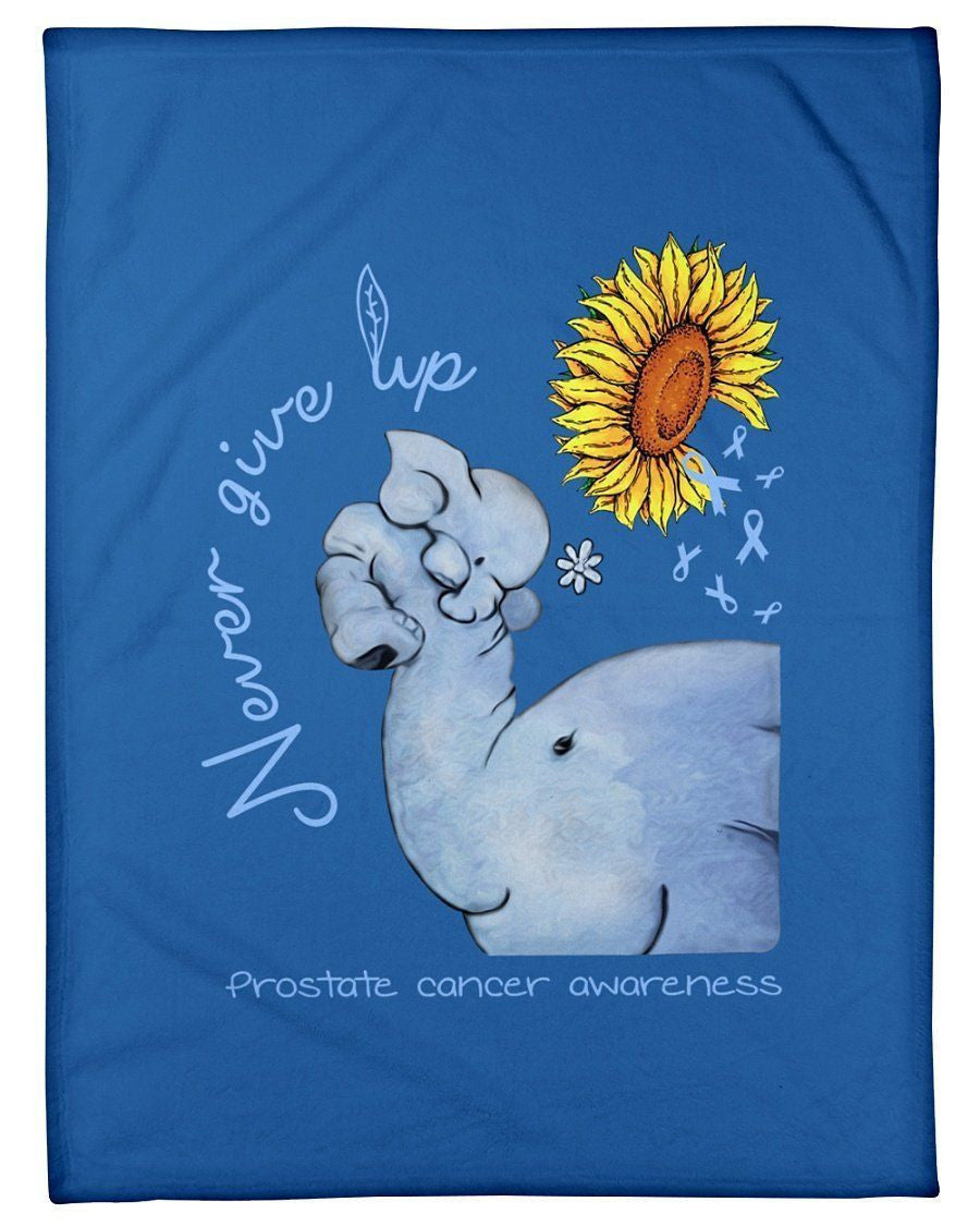 Elephant Prostate Cancer Never Give Up Fleece Blanket