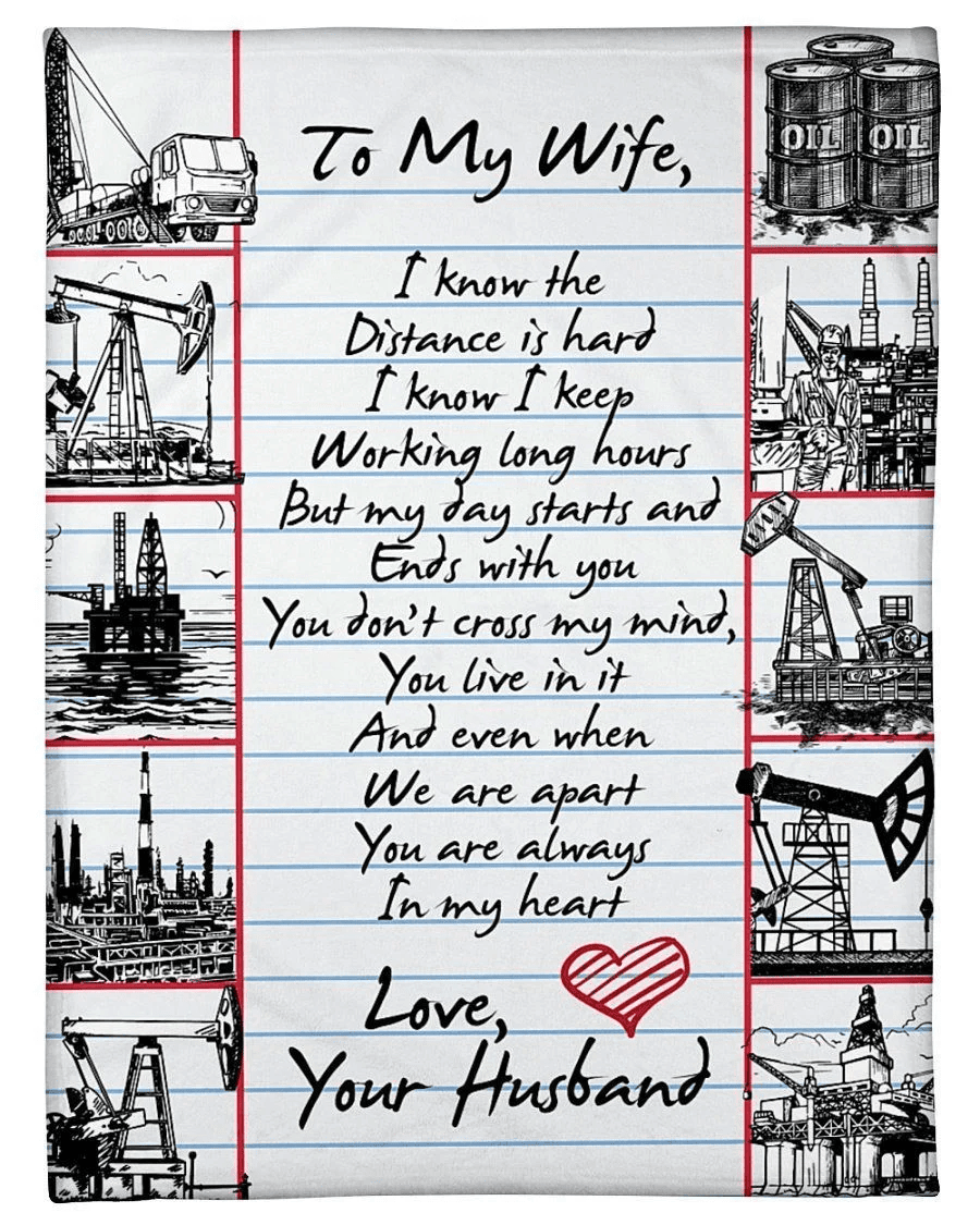 Oilfield Man's Wife Great Gift From Your Husband Fleece Blanket