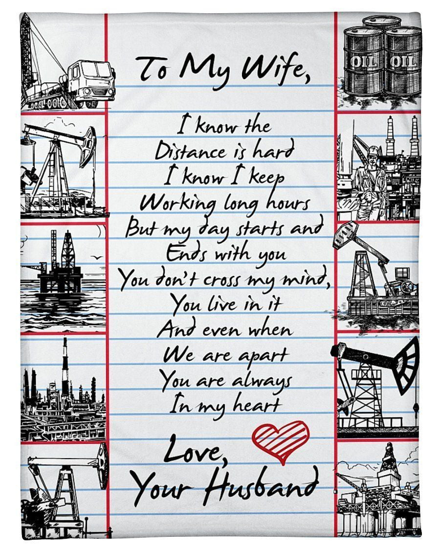 Oilfield Man's Wife Great Gift From Your Husband Fleece Blanket