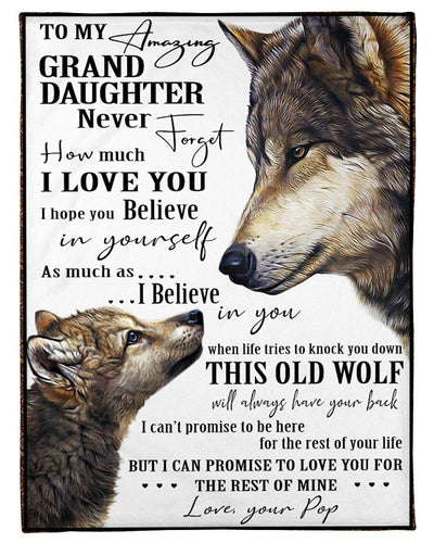 Pop Gift For Granddaughter Never Forget How Much I Love You Fleece Blanket Fleece Blanket