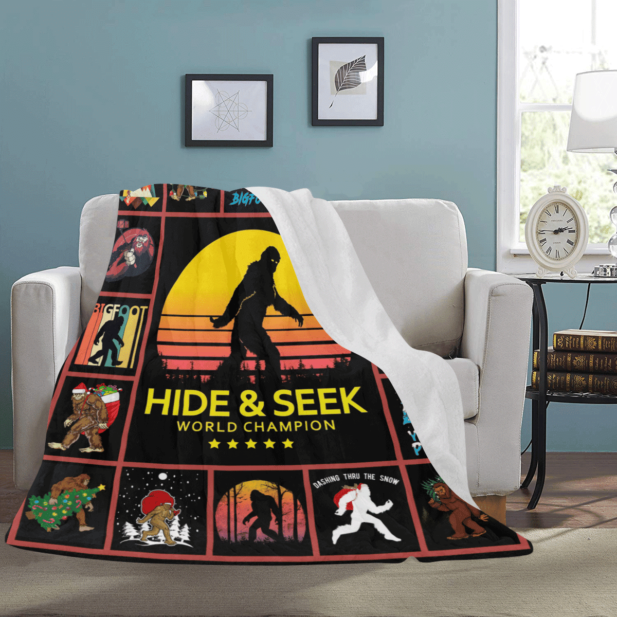 Hide And Seek World Champion Bigfoot Sasquatch Yeti Fleece Blanket