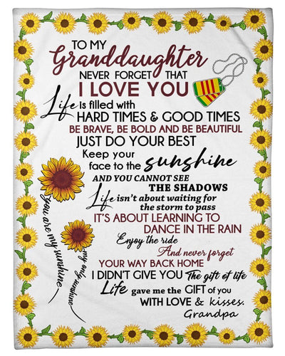 Learning To Dance In The Rain Wonderful Gift From Grandpa To Granddaughter Fleece Blanket