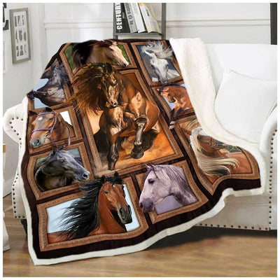 Cute Horses Blanket Gift For Horse Lovers