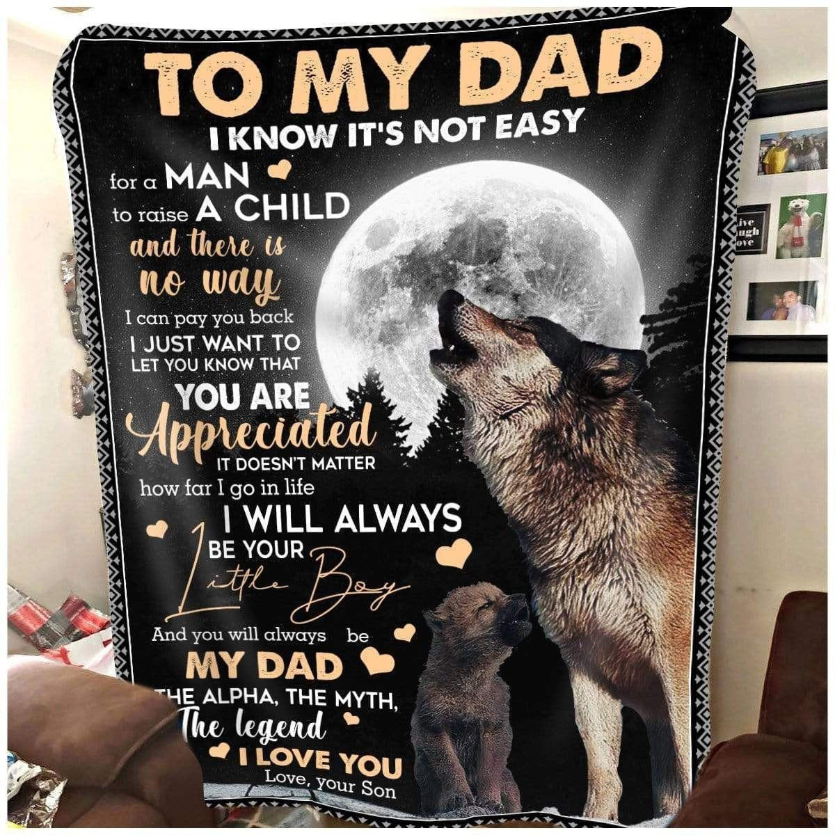 I Know It's Not Easy Full Moon Howling Wolf Soft Fleece Blanket Gift