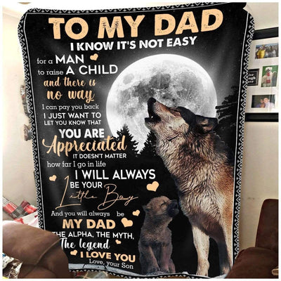 I Know It's Not Easy Full Moon Howling Wolf Soft Fleece Blanket Gift