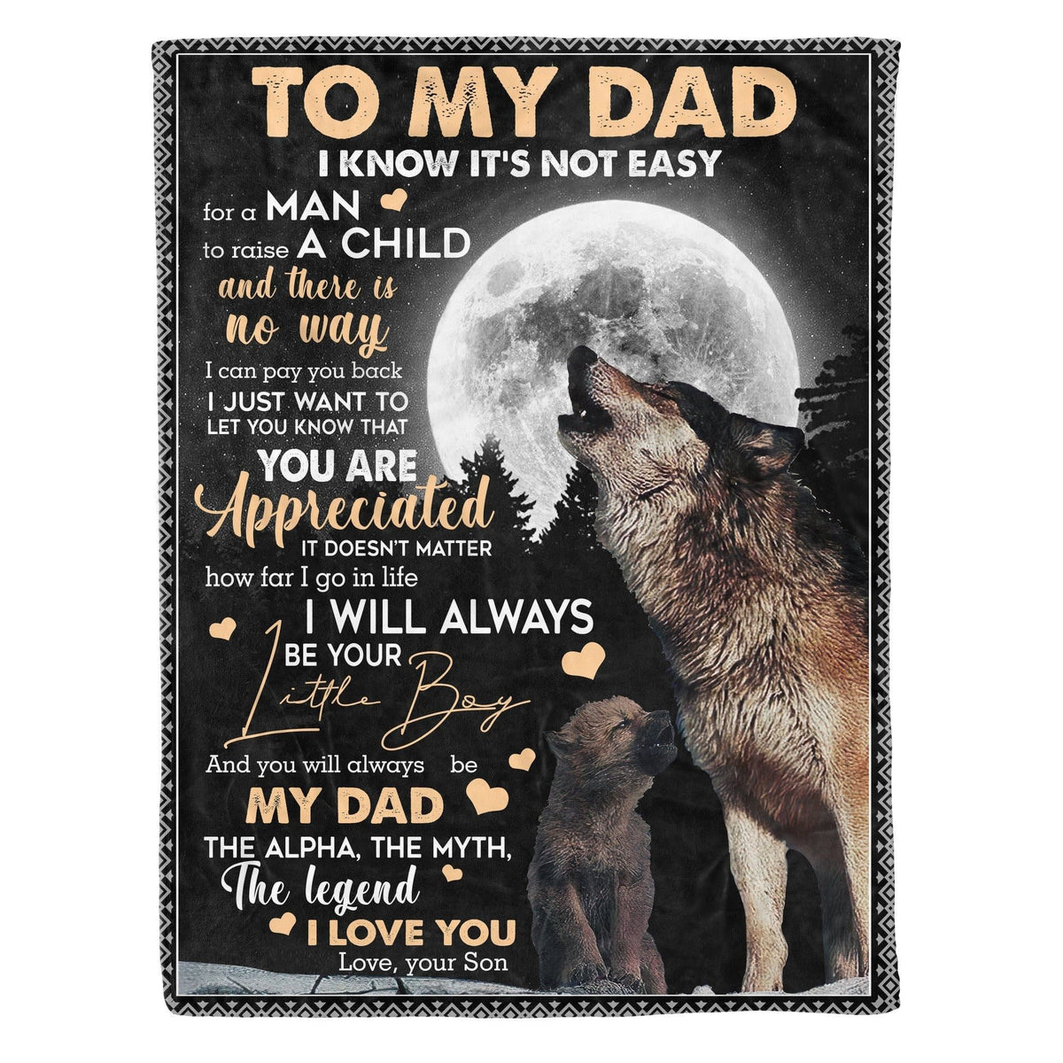 I Know It's Not Easy Full Moon Howling Wolf Soft Fleece Blanket Gift