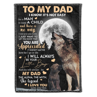 I Know It's Not Easy Full Moon Howling Wolf Soft Fleece Blanket Gift