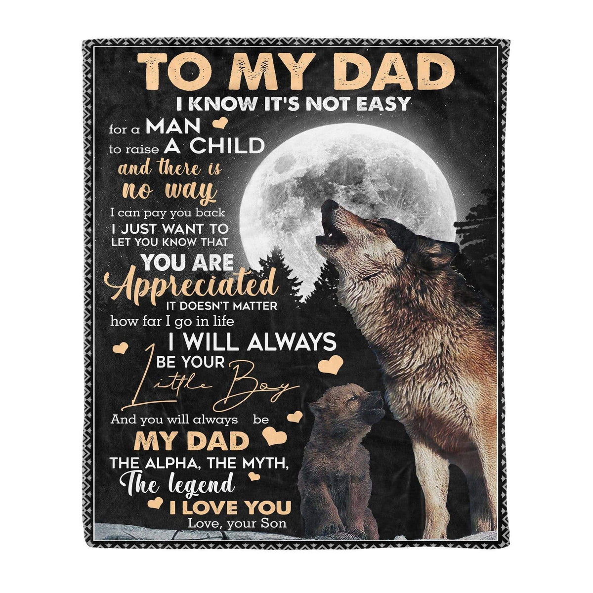 I Know It's Not Easy Full Moon Howling Wolf Soft Fleece Blanket Gift