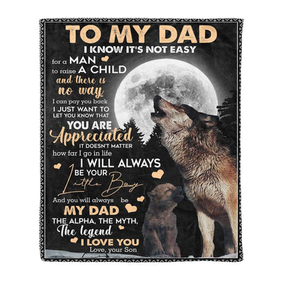 I Know It's Not Easy Full Moon Howling Wolf Soft Fleece Blanket Gift