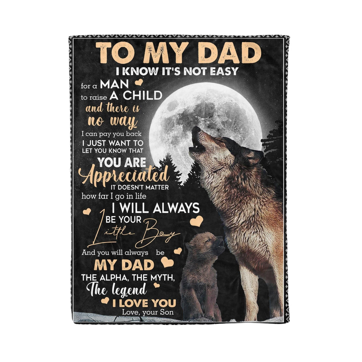 I Know It's Not Easy Full Moon Howling Wolf Soft Fleece Blanket Gift