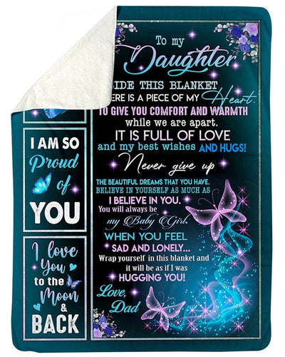 I Believe In You Dad To Daughter Fleece Blanket Sherpa Blanket